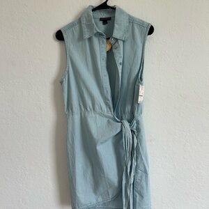Sleeveless Light Blue Denim Dress
